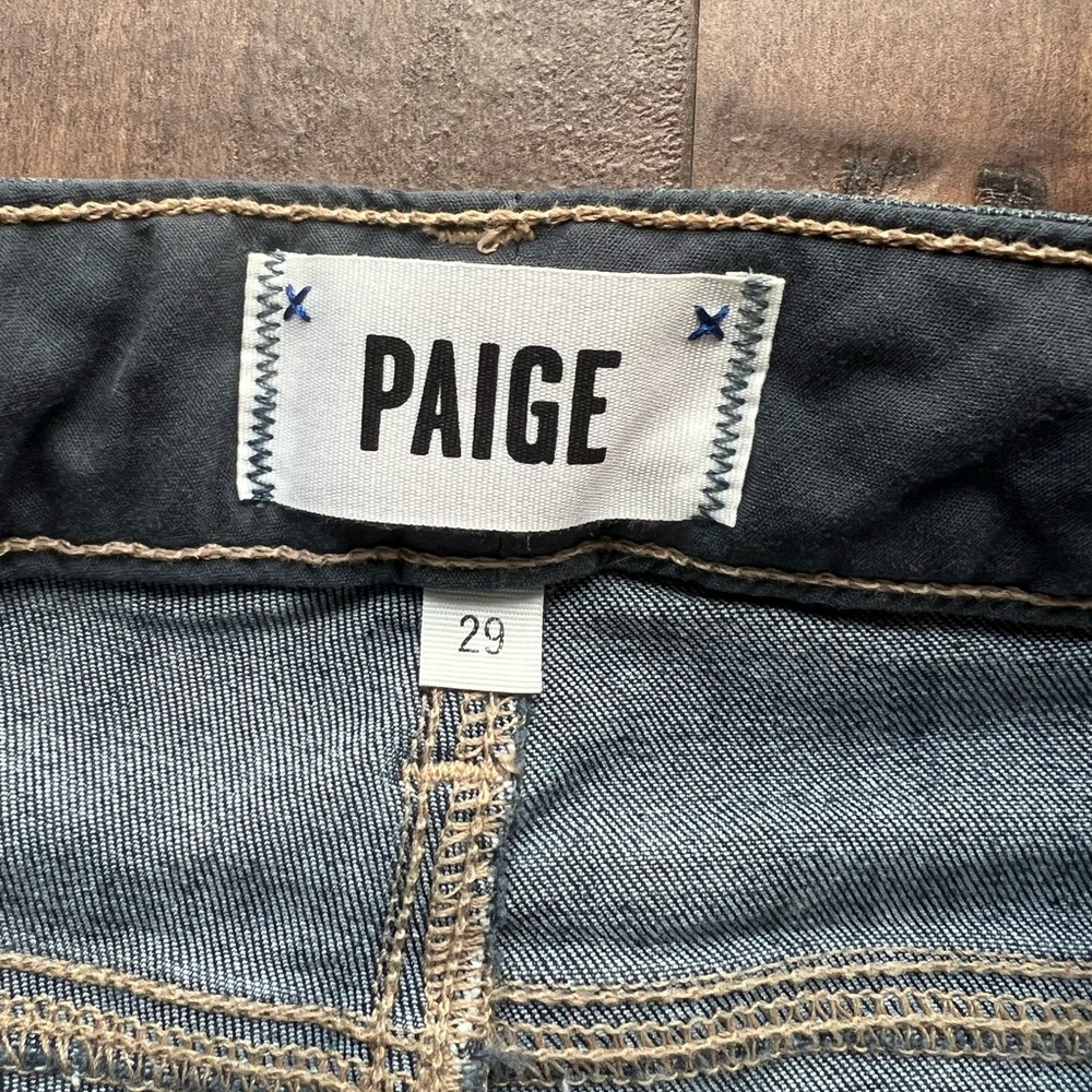 Paige High Wasted Crop Skinny Roll Up Denim - Picture 5 of 6